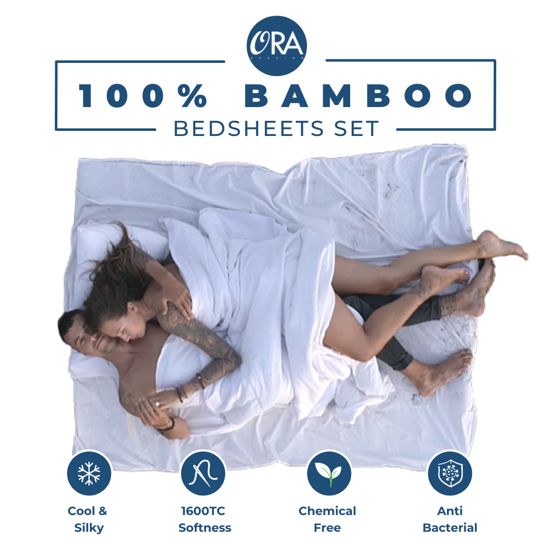 100% Pure Bamboo Bedsheets (1600TC) NanoBAMBOO™ | Soft | Cooling | Organic | Eco-friendly | Antibacterial | [OraSheets] Bed Bedding. Singapore best bedsheet!